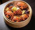 Chinese Mitten Crab - Steamed, with Rich Golden Roe
