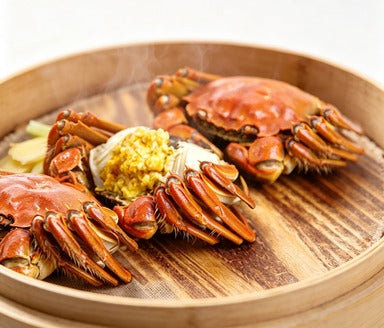 Chinese Mitten Crab - Steamed, with Rich Golden Roe